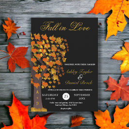 Eleganter Fall in Liebe Treppenstich Schwarze Hoch Einladung