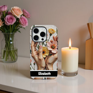 Eleganter Fall mit floralen Händen iPhone 16 Pro Hülle