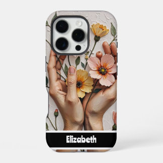 Eleganter Fall mit floralen Händen iPhone 16 Pro Hülle