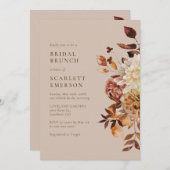 Eleganter Fall Modern Bridal Brunch Einladung (Vorne/Hinten)