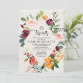 Eleganter Fall paart Babyparty, Einladung (Stehend Vorderseite)