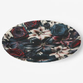 Eleganter Fall Pressed Blume Dunkle Hochzeit Pappteller (Schrägansicht)