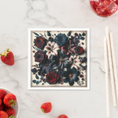 Eleganter Fall Pressed Blume Dunkle Hochzeit Serviette (Beispiel)