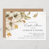 Eleganter Fall Pumpkin Couples Polterabend Einladung (Vorne/Hinten)