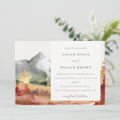 Eleganter Fall Rost Orange Gebirgsbäume Hochzeit Einladung (Stehend Vorderseite)