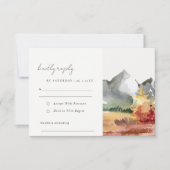 Eleganter Fall Rost Orange Gebirgsbäume Hochzeit RSVP Karte (Vorderseite)