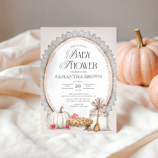 Eleganter Fall Rustic Baby Shower Einladung
