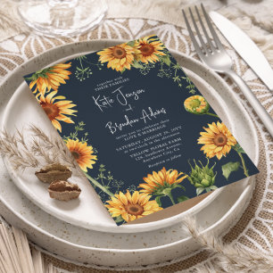Eleganter Fall Sonnenblume Blumen & Hochzeit der M Einladung