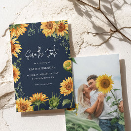 Eleganter Fall Sonnenblume Blumen & Hochzeit der M Save The Date