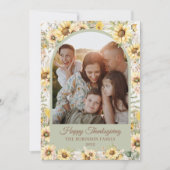 Eleganter Fall Sonnenblumen glücklich Thanksgiving Feiertagskarte (Vorderseite)