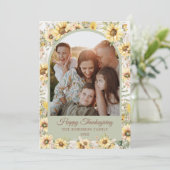 Eleganter Fall Sonnenblumen glücklich Thanksgiving Feiertagskarte (Stehend Vorderseite)