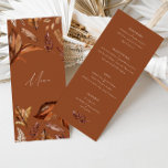 Eleganter Fall Terracotta Blätter Hochzeit Menükarte<br><div class="desc">Mit seinem eleganten Design, der rustikalen Terrakotta-Farbpalette und den zarten Blumenakzenten fügt diese Karte Ihrem kulinarischen Erlebnis eine Touch Eleganz hinzu. Die mit viel Liebe zum Detail gestaltete Speisekarte sorgt für ein angenehmes Ambiente Ihres Empfangs und sorgt für ein unvergessliches kulinarisches Erlebnis mit Geschmack und Charme. Konzipiert für die "Harper"...</div>