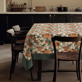Eleganter Fall Terracotta weiße Blume pastellgrün Tischdecke