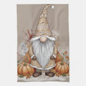Eleganter Fall und Erntedank Gnome Pumpkin Patch Geschirrtuch (Vertikal)