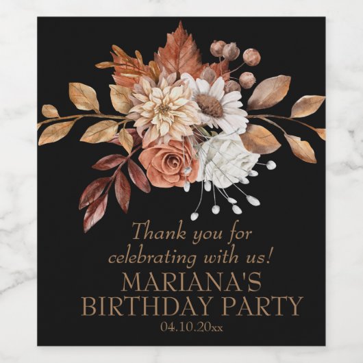 Eleganter Fall Wasserfarbener Fisch Weinetikett (Einzelnes Label)