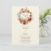 Eleganter Fall Wildblume Name Erstaufenthalt Einladung (Stehend Vorderseite)