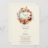 Eleganter Fall Wildblume Name Erstaufenthalt Einladung (Vorne/Hinten)