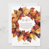 Eleganter Fall Wreath Rustikaler Erntedank Feiertagskarte (Vorderseite)