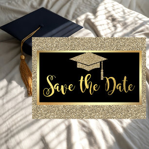 Eleganter falscher goldener Glitter-Abschluss Save The Date
