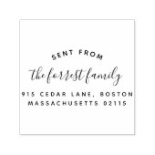 Eleganter Familienname aus der Rücksendeadresse Permastempel (Design)