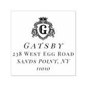 Eleganter Familienname Custom Typografy und Initia Permastempel (Design)