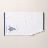 Eleganter Familienname Merry Christmas Tree Blue Badhandtuch Set (Handtuch)