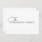 Eleganter Familienname Mitteilungskarte (Vorne/Hinten)