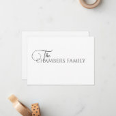 Eleganter Familienname Mitteilungskarte (Vorderseite/Rückseite Beispiel)