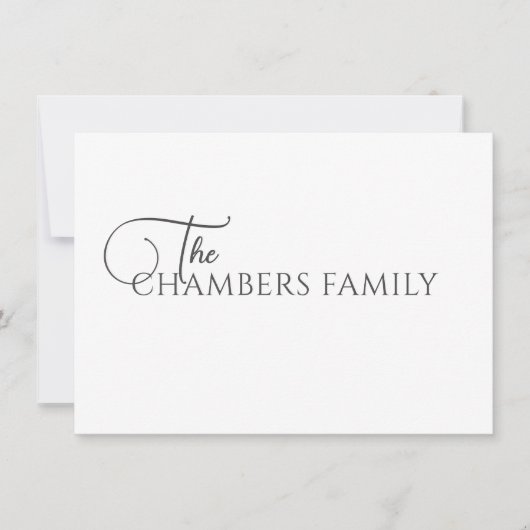 Eleganter Familienname Mitteilungskarte (Vorderseite)