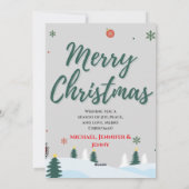 Eleganter Familienname & Snowman Weihnachten (Rückseite)