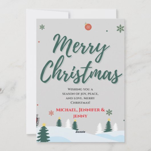 Eleganter Familienname & Snowman Weihnachten (Rückseite)