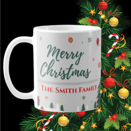 Eleganter Familienname & Snowman Weihnachten Kaffeetasse