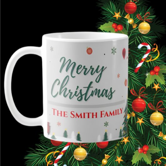 Eleganter Familienname & Snowman Weihnachten Kaffeetasse