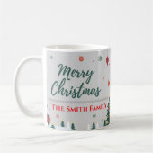 Eleganter Familienname & Snowman Weihnachten Kaffeetasse (Links)