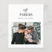 Eleganter Familienname | Weihnachts-Foto (Vorderseite)
