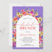 Eleganter farbenfroher Blumengarten Bridal Brunch Einladung (Vorderseite)