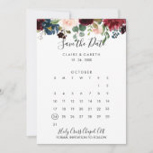 Eleganter farbenfroher Blumenkalender Save the Dat Date (Vorderseite)