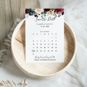 Eleganter farbenfroher Blumenkalender Save the Dat Save The Date