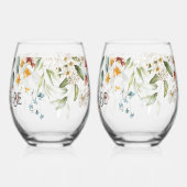 Eleganter farbenfroher Blumenkohl Mama & Vater-to- Weinglas Ohne Stiel (Links)