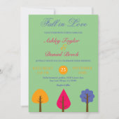 Eleganter farbenfroher Fall in der Liebe Rustikale Einladung (Vorderseite)