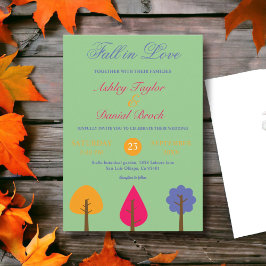 Eleganter farbenfroher Fall in der Liebe Rustikale Einladung