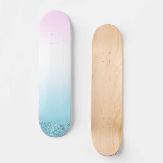 Eleganter, farbenfroher Glitzer mit Gefälle Rainbo Skateboard (Vorderseite)