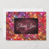 Eleganter farbenfroher Imitat Glitzer Dankeskarte (Vorderseite)