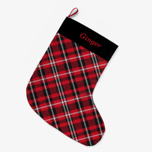Eleganter farbenfroher Karo-Personalized Großer Weihnachtsstrumpf