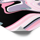 Eleganter, farbenfroher Marmor rosa lila schwarz Poster (Ecke)