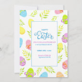 Eleganter farbenfroher Osterbrunch und Eierjagd Einladung (Vorderseite)