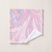 Eleganter, farbenfroher pastellrosa, orangefarbene badhandtuch set (Waschlappen)