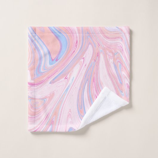 Eleganter, farbenfroher pastellrosa, orangefarbene badhandtuch set (Waschlappen)