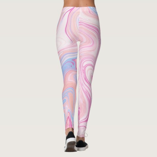 Eleganter, farbenfroher pastellrosa, orangefarbene leggings (Rückseite)