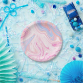 Eleganter, farbenfroher pastellrosa, orangefarbene pappteller (Party)